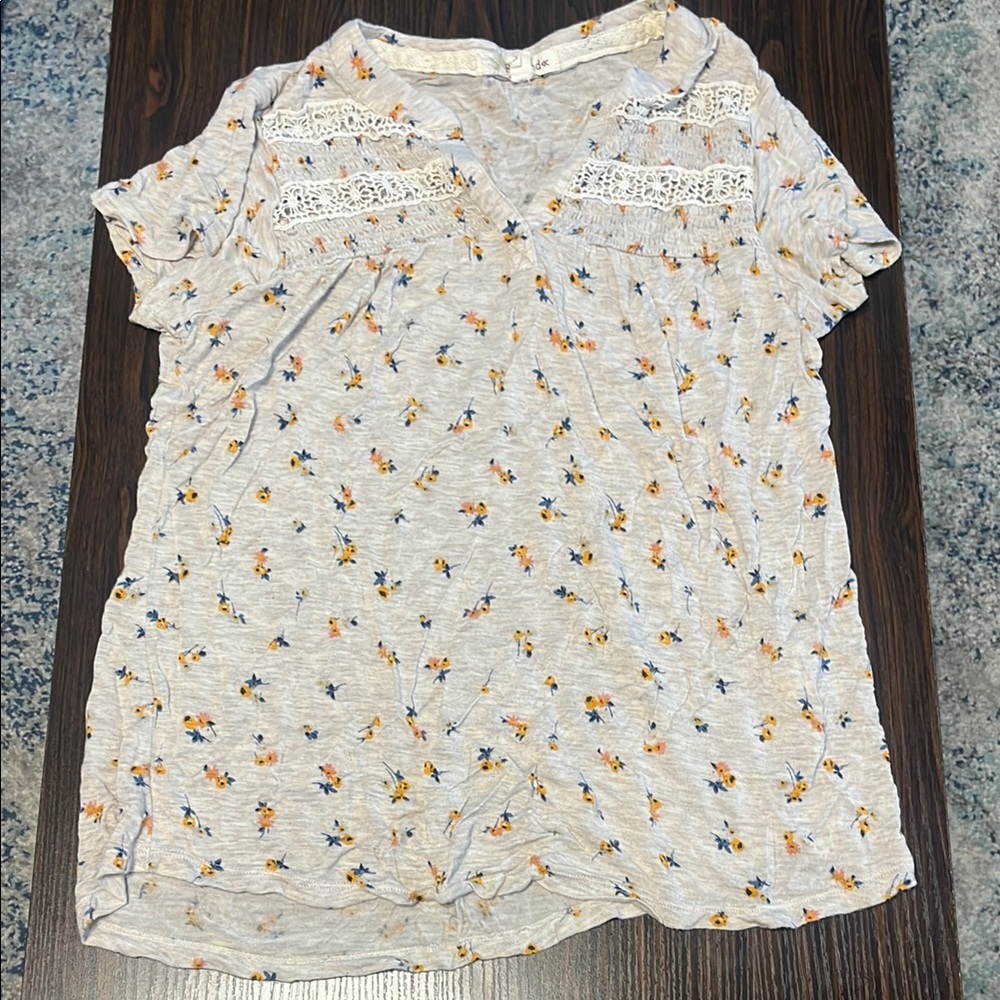 Rewind Orange and Blue Flutter Sleeve Blouse